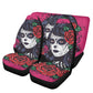 Sugar skull girl car seat cover, Sugar skull Seat Covers for car, flower skull car seat protector mat candy skull car accessories seat cover