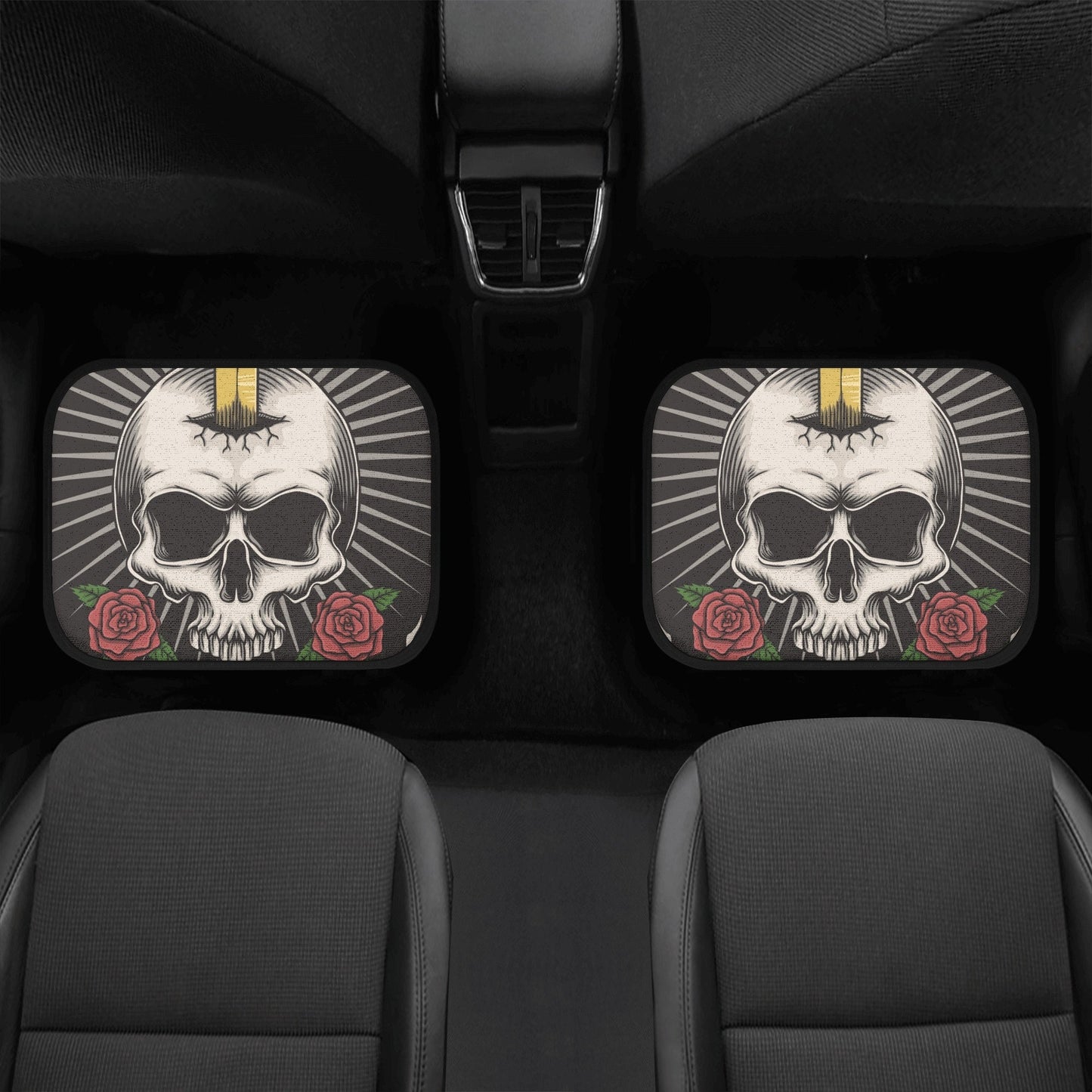 Sword Skull Car Seat Cover car mat full set, Gothic seat cover mat for car, skull car mat, skeleton gothic skull mat seat protector for car