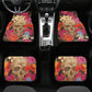 Rose day of the dead Skull Car Seat Cover car mat full set, skull seat cover mat for car, skull car mat, gothic skull mat seat cover for car