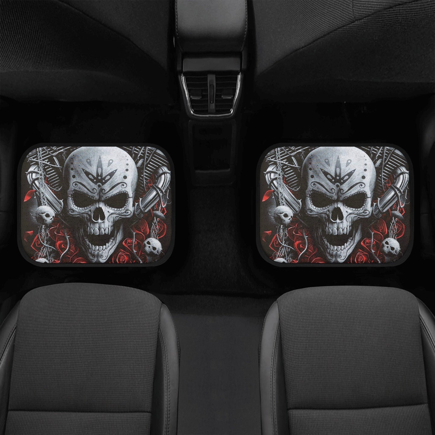 Motorcycle Skull Car Seat Cover car mat, Grim reaper skull seat cover mat for car Biker gothic skull gothic car seat cover Halloween car mat