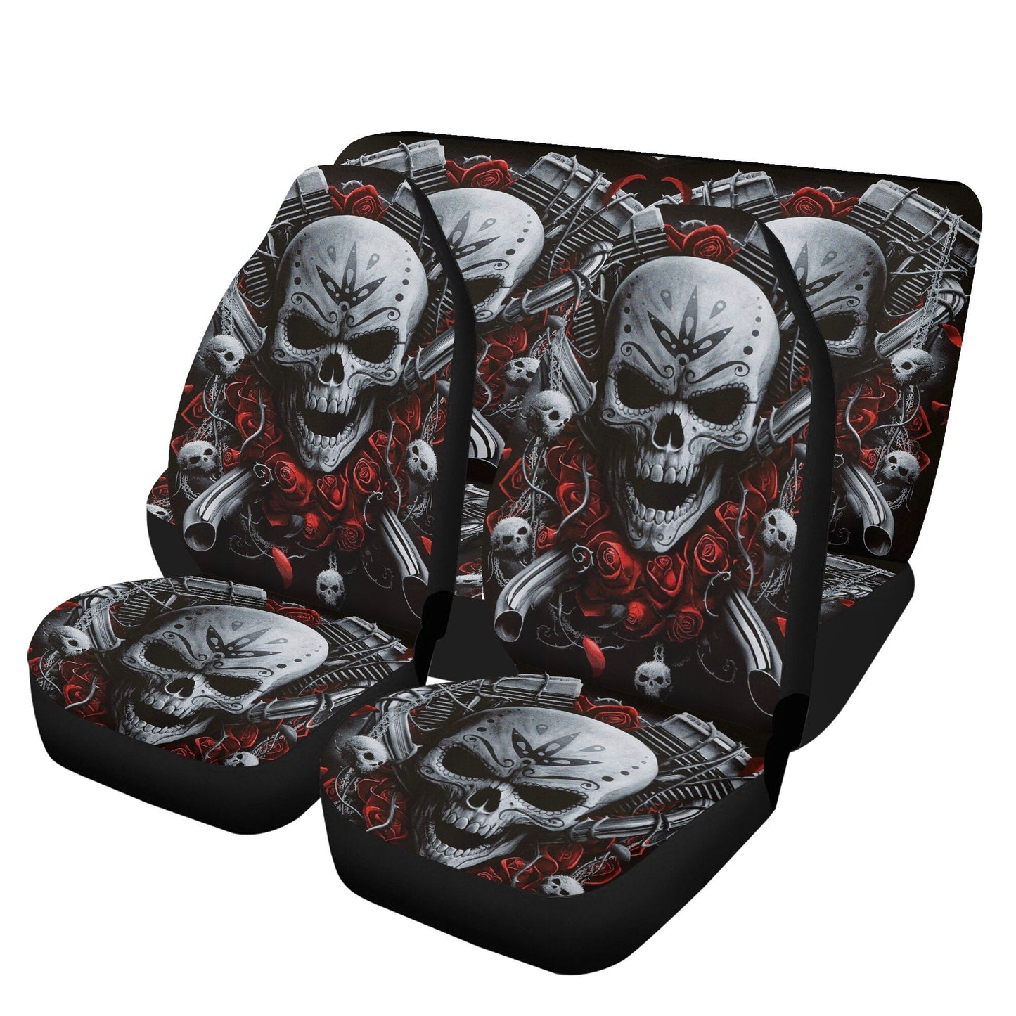 Motorcycle Skull Car Seat Cover car mat, Grim reaper skull seat cover mat for car Biker gothic skull gothic car seat cover Halloween car mat