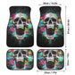 Gothic Skull Car Seat Cover car mat full set, Grim reaper skull seat cover mat for car Flaming skull gothic car seat cover Halloween car mat