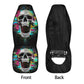 Gothic Skull Car Seat Cover car mat full set, Grim reaper skull seat cover mat for car Flaming skull gothic car seat cover Halloween car mat