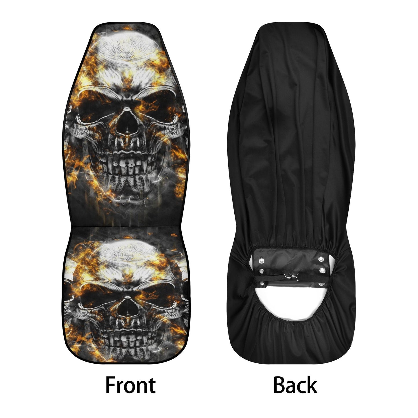 Flaming Skull Car Seat Cover car mat full set, Grim reaper skull seat cover mat for car Gothic skull car seat cover, skull mat cover for car