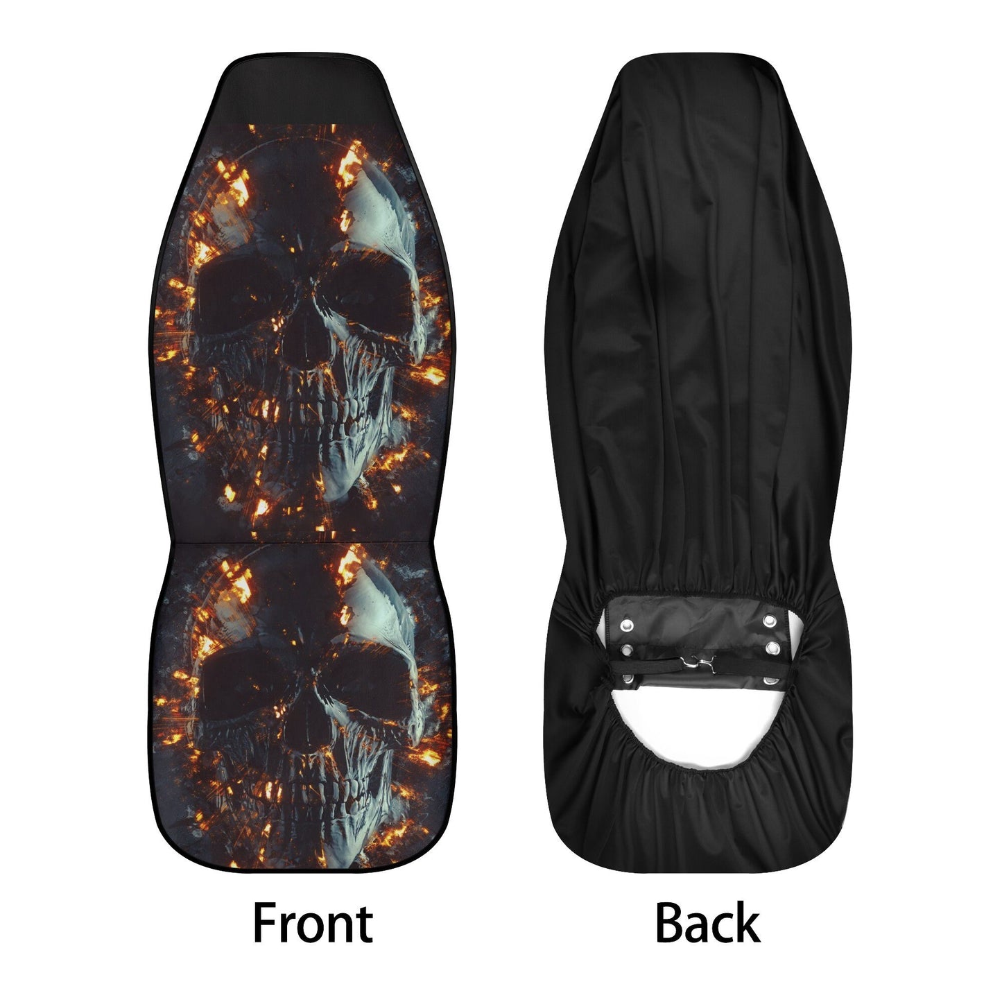 Flaming Skull Car Seat Cover car mat full set, Grim reaper skull seat cover mat for car Gothic skull car seat cover, skull mat cover for car