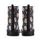 Day of the dead leather boots, sugar skull boots for men women sugar skull women's boots, candy skull women's boots, Calaveras leather boots