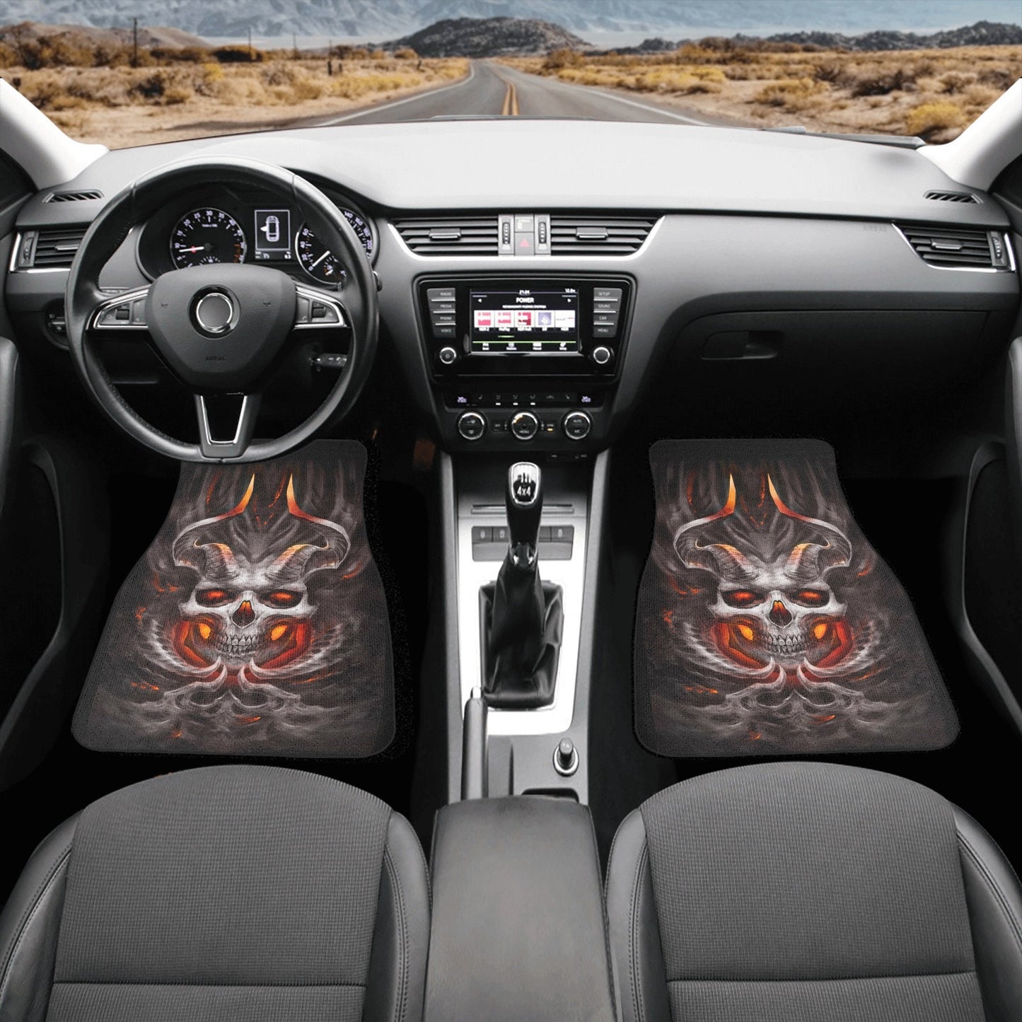 Skull Seat Cover for car, skull mat for car, Grim reaper skull seat cover mat for car Gothic skull car seat cover, skull mat cover for car