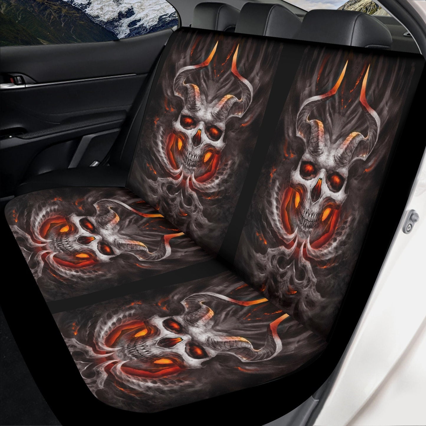 Skull Seat Cover for car, skull mat for car, Grim reaper skull seat cover mat for car Gothic skull car seat cover, skull mat cover for car