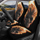 Flaming Skull Seat Cover for car, skull mat for car, Fire skull seat cover mat for car Gothic skull car seat cover, skull mat cover for car