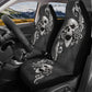 Floral Skull Seat Cover for car, flower skull car mat, Halloween skull seat cover mat for car, skull car seat cover, skull mat cover for car