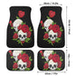 Rose Skull Seat Cover for car, floral skull car mat, Halloween skull seat cover mat for car, skull car seat cover, skull mat cover for car