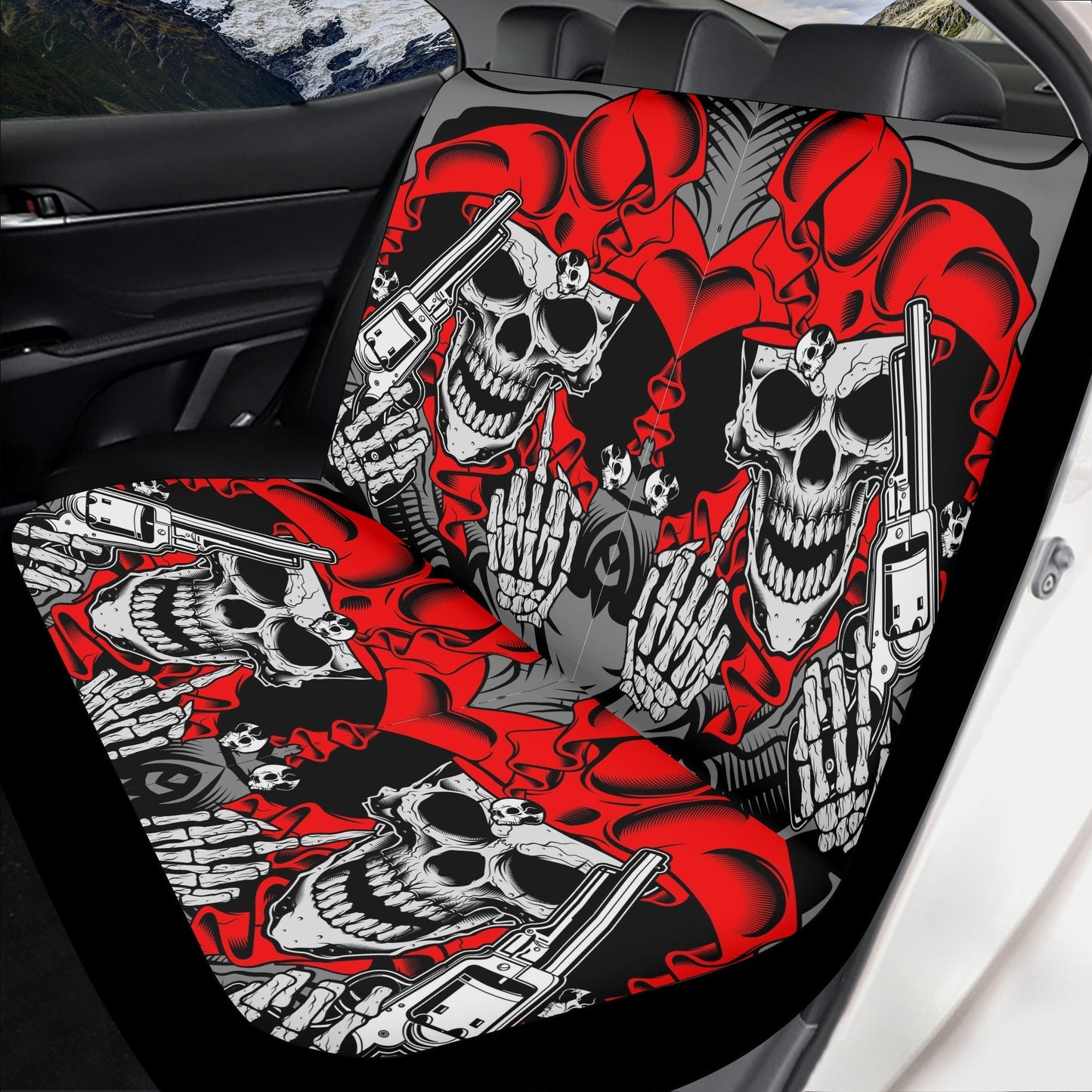 Gothic Skull Seat Cover for car skull mat for car Skeleton skull seat cover mat for car Horror skull car seat cover, skull mat cover for car