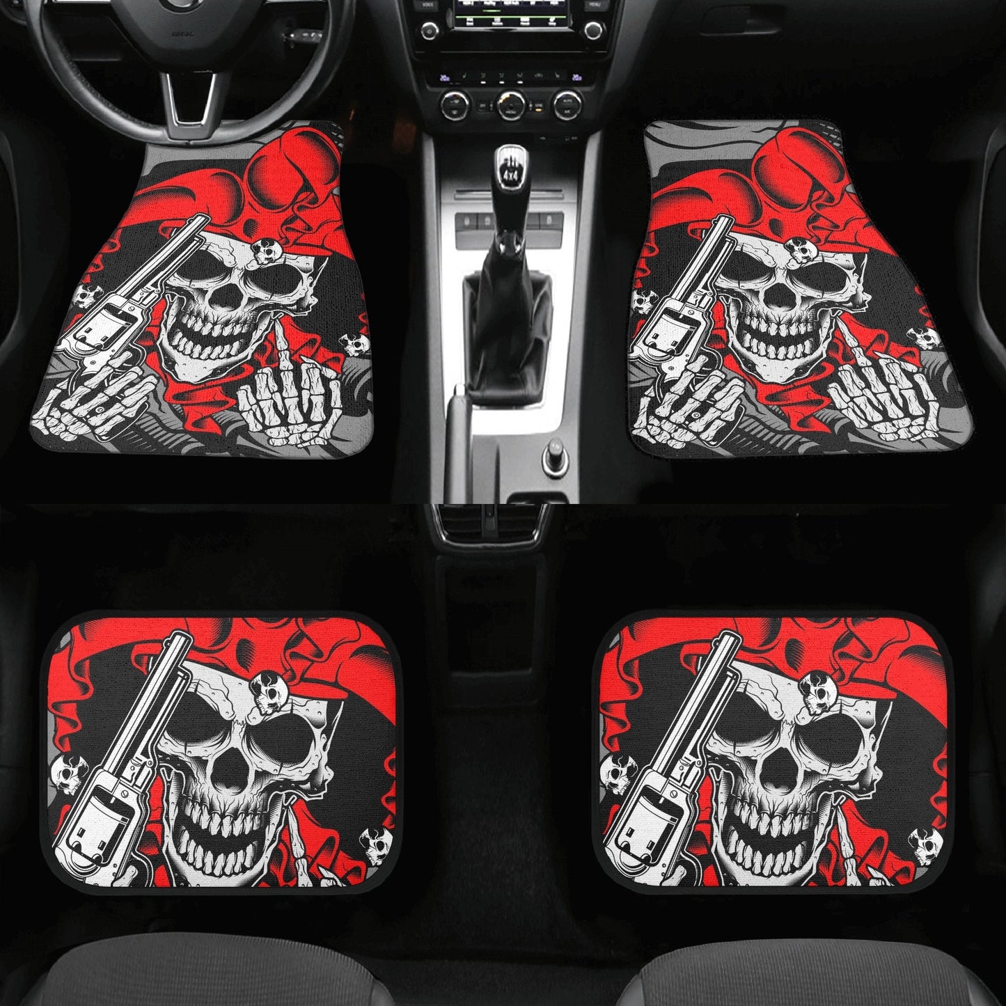 Gothic Skull Seat Cover for car skull mat for car Skeleton skull seat cover mat for car Horror skull car seat cover, skull mat cover for car