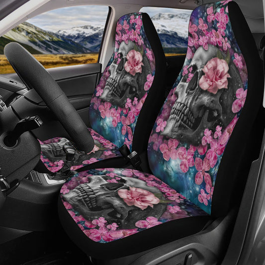 Gothic Skull Seat Cover for car skull mat for car Skeleton skull seat cover mat for car Rose skull car seat cover, skull mat cover for car