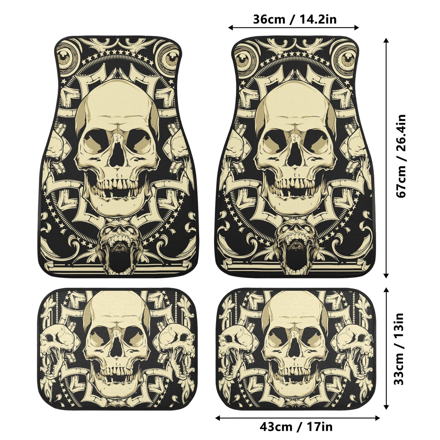 Gothic skull car seat covers car mats, Skeleton Halloween car mat seat covers Skeleton evil Horror skull car mat car accessories seat covers