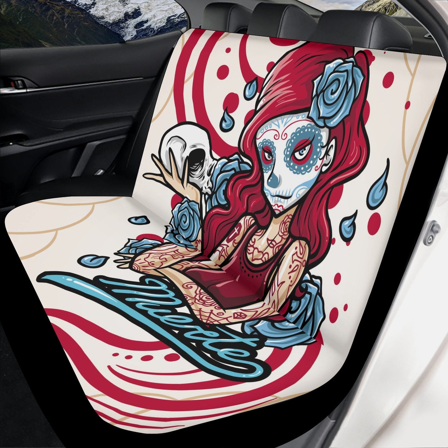 Day of the dead girl Car Seat Covers car mats Dia de los muertos girl car seat cover mat Halloween sugar skull car seat protector covers mat