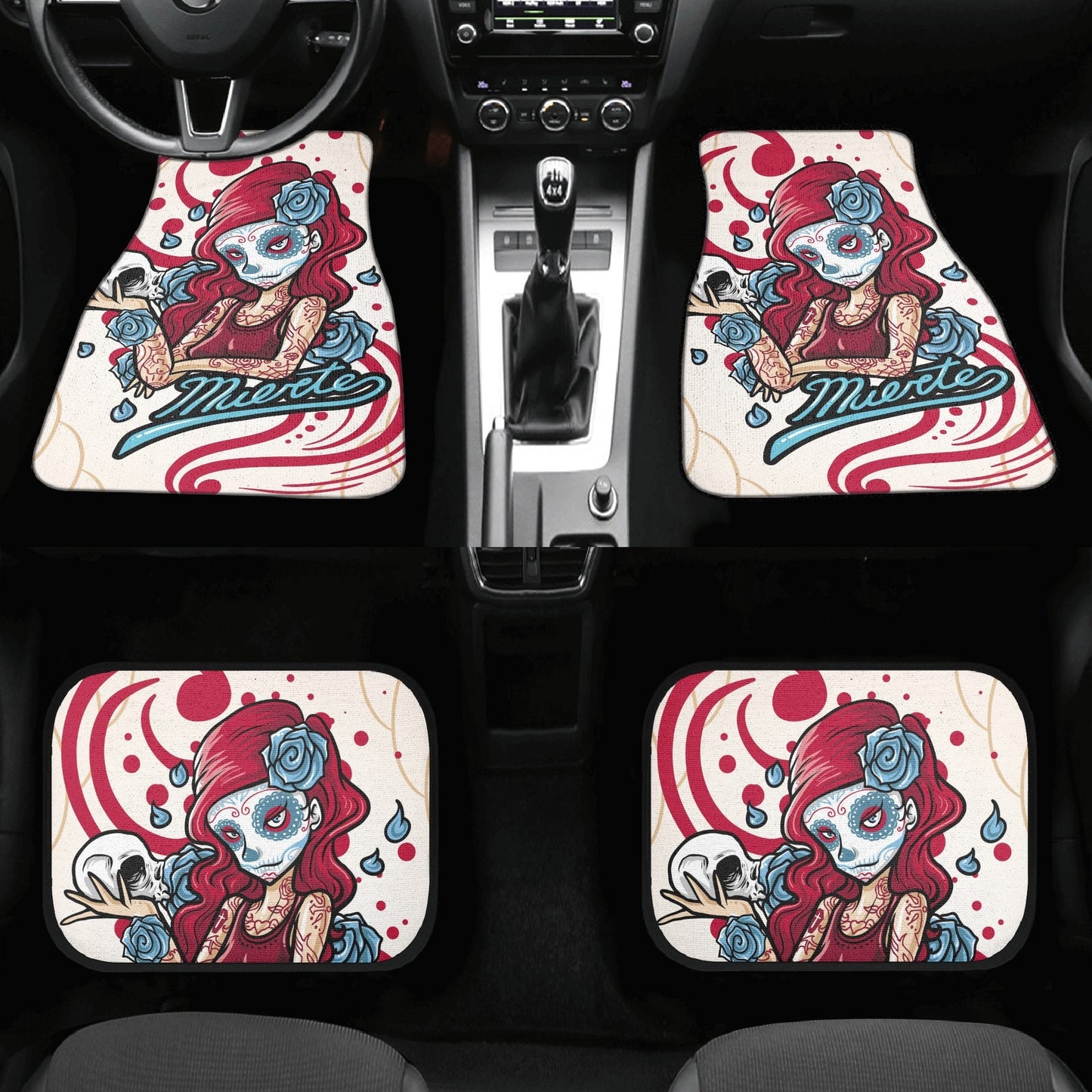 Day of the dead girl Car Seat Covers car mats Dia de los muertos girl car seat cover mat Halloween sugar skull car seat protector covers mat