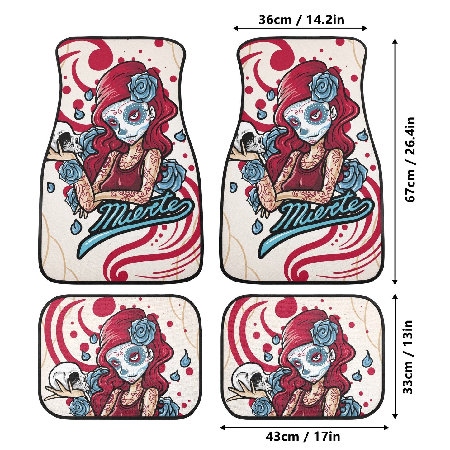 Day of the dead girl Car Seat Covers car mats Dia de los muertos girl car seat cover mat Halloween sugar skull car seat protector covers mat