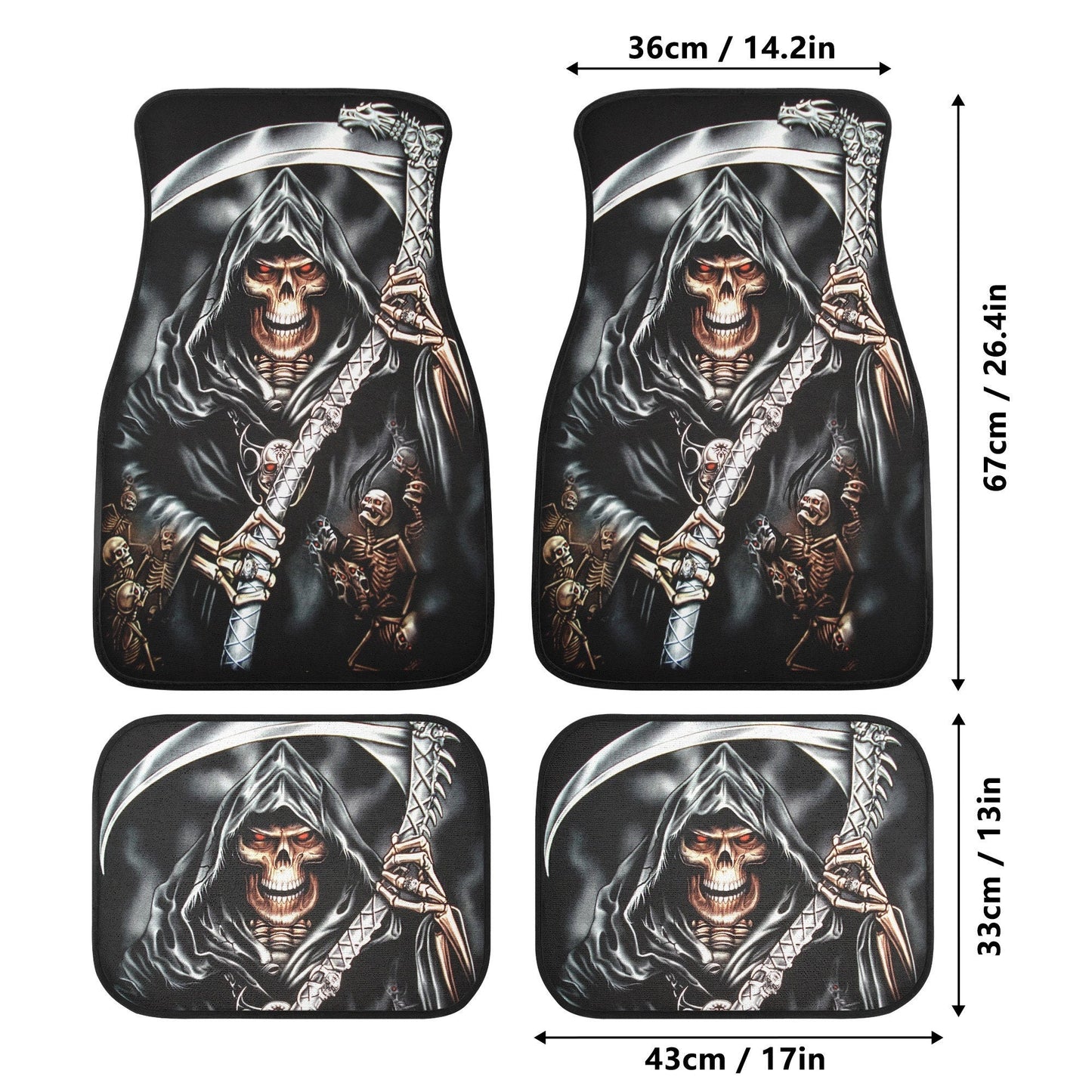 Grim reaper death skull Car Seat Cover car mat, Halloween car seat cover mat gothic skull car seat protector covers mat skeleton car mats