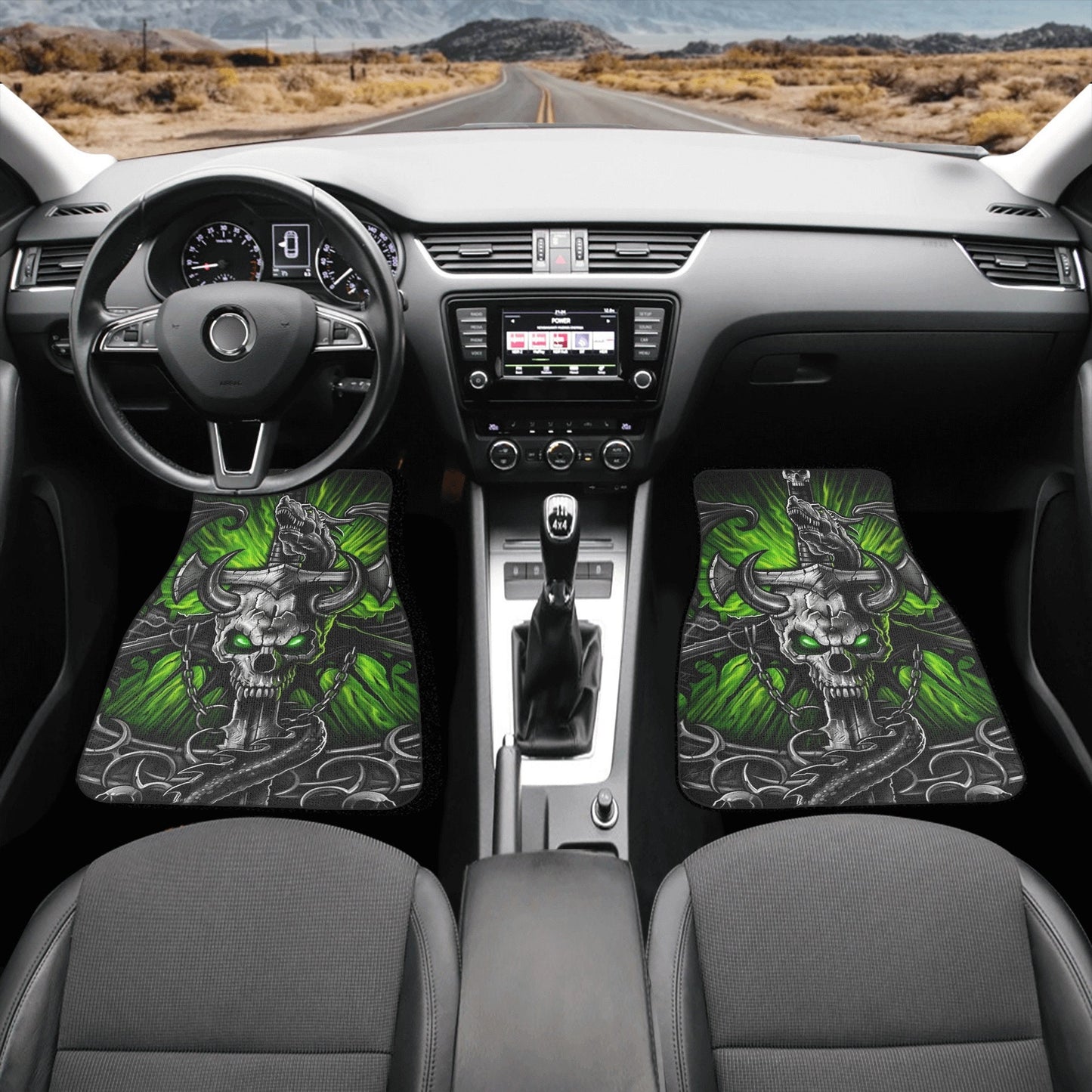 Dragon Skull car seat cover car mat, skull mat seat cover for car, Skeleton skull seat cover mat for car, Halloween skull mat cover for car