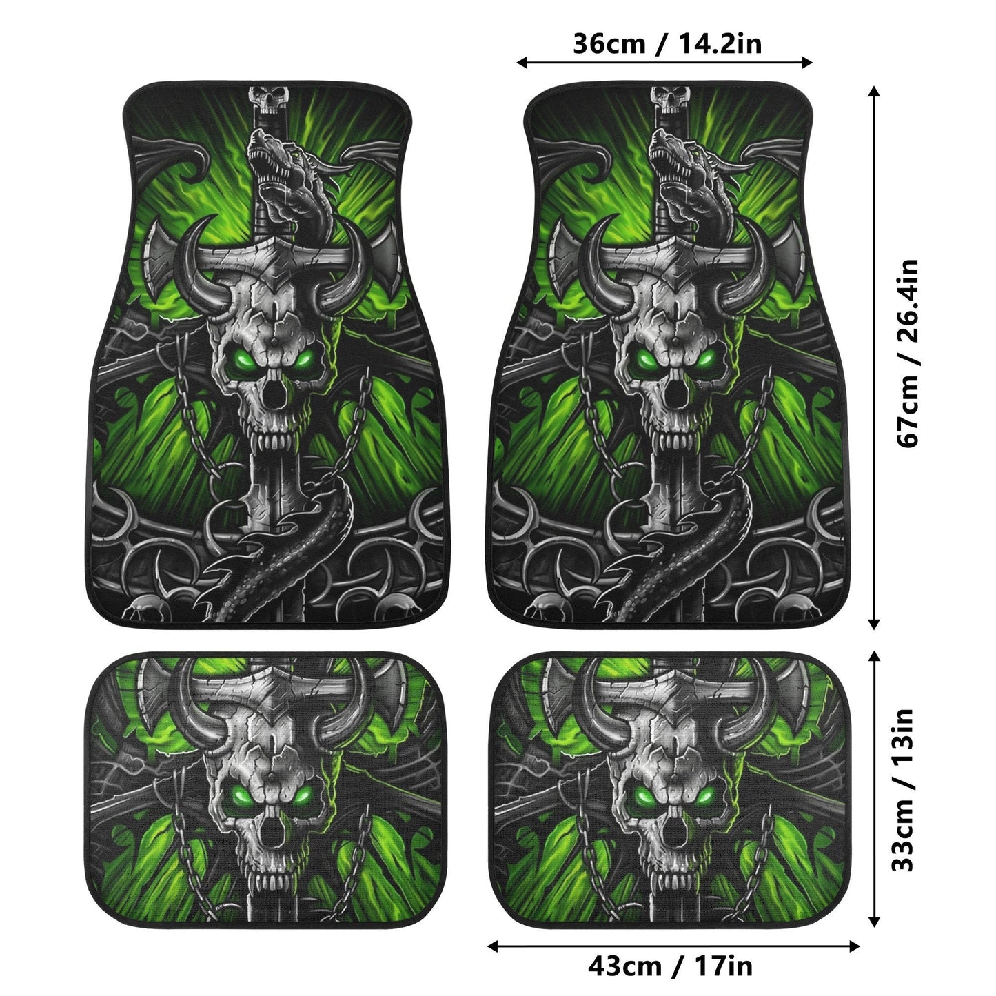Dragon Skull car seat cover car mat, skull mat seat cover for car, Skeleton skull seat cover mat for car, Halloween skull mat cover for car