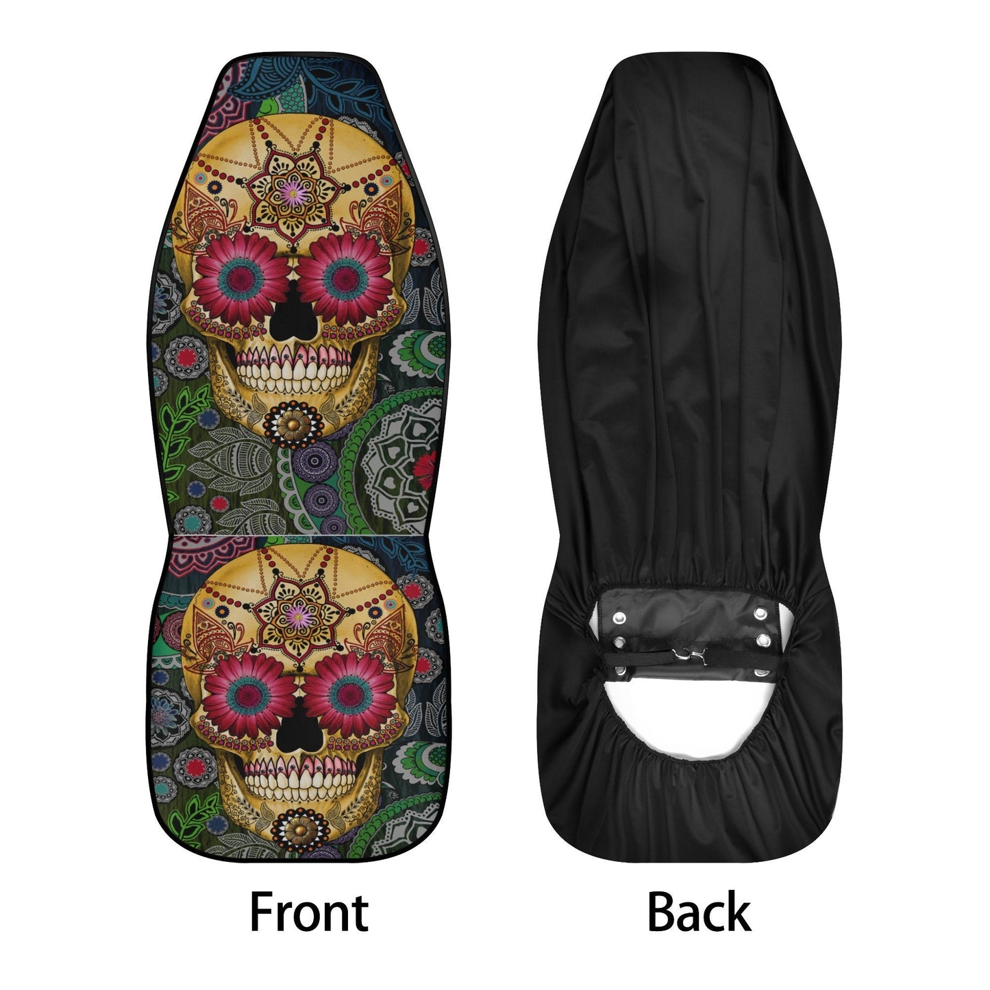 Sugar skull seat cover for car, Day of the dead Seat Covers mat for car, Candy skull car seat protector accessories skull seat cover for car