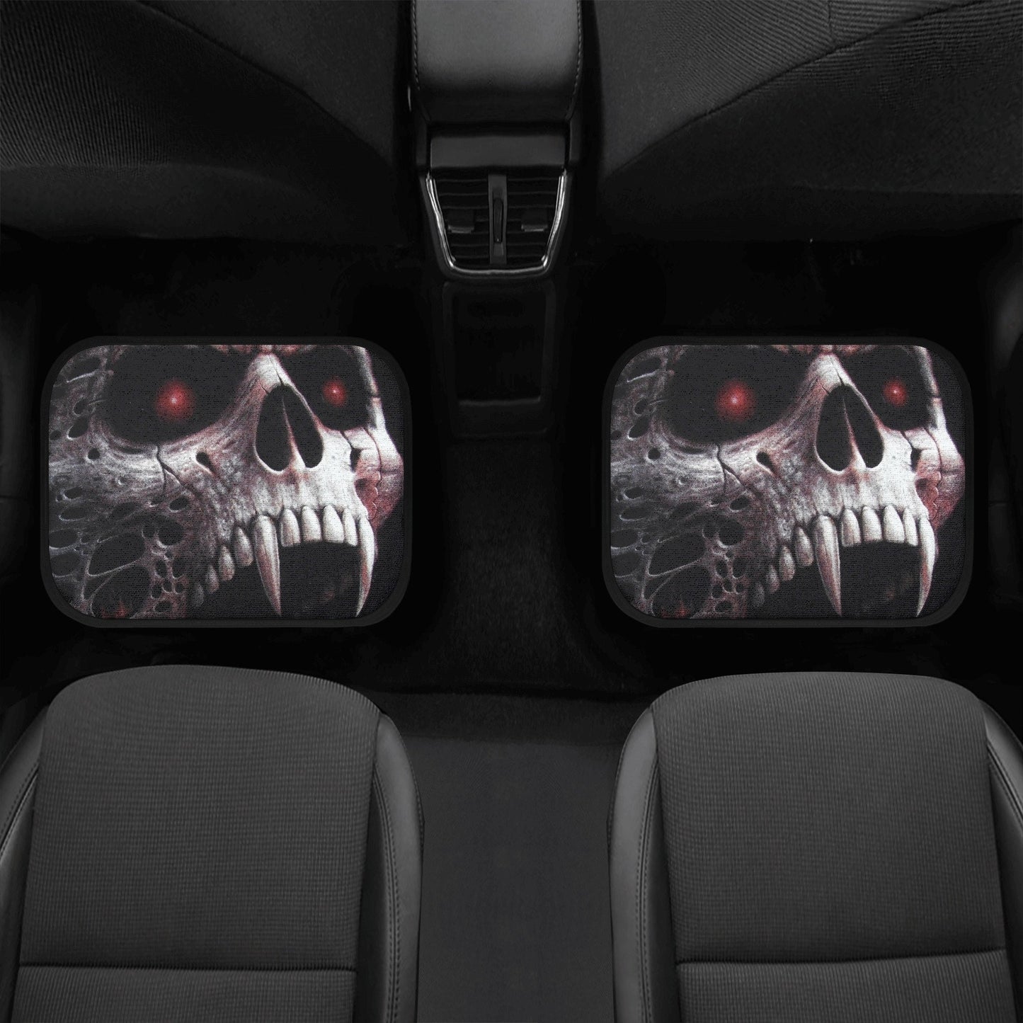 Gothic Skull Seat Cover for car, skull rug for car, Skeleton skull car seat cover mat, Halloween skull evil car seat cover skull mat for car