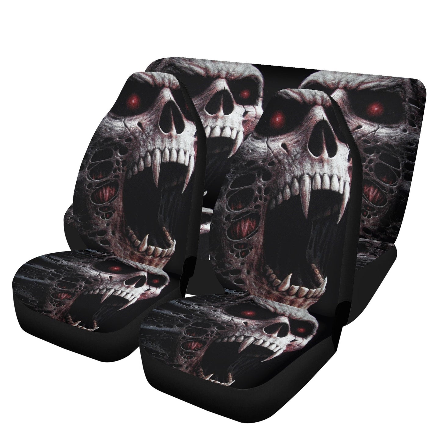 Gothic Skull Seat Cover for car, skull rug for car, Skeleton skull car seat cover mat, Halloween skull evil car seat cover skull mat for car