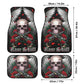 Rose Skull Seat Cover for car, skull rug for car, Skeleton skull car seat cover mat, Halloween skull evil car seat cover skull mat for car