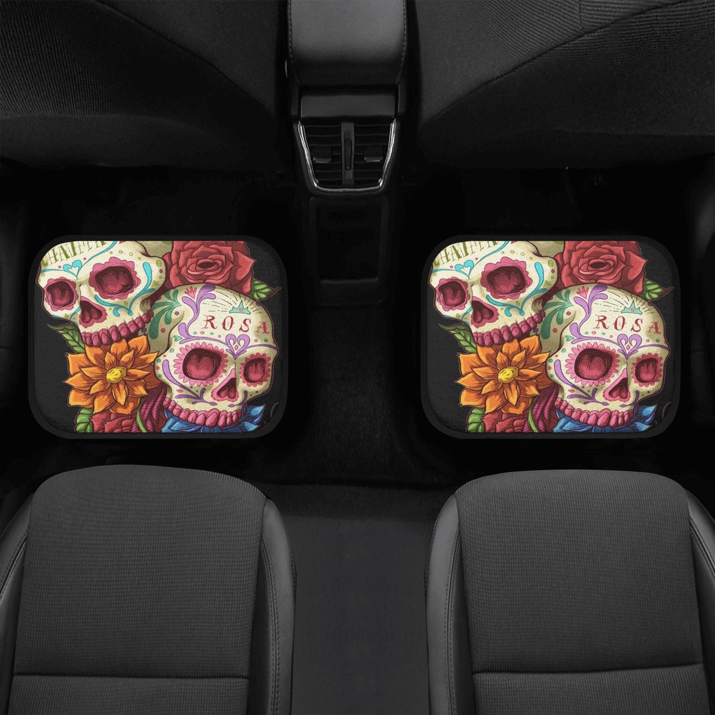 Sugar skull seat cover for car, Dia de los muertos skull Seat Covers mat for car, Candy skull car seat protector skull seat cover for car