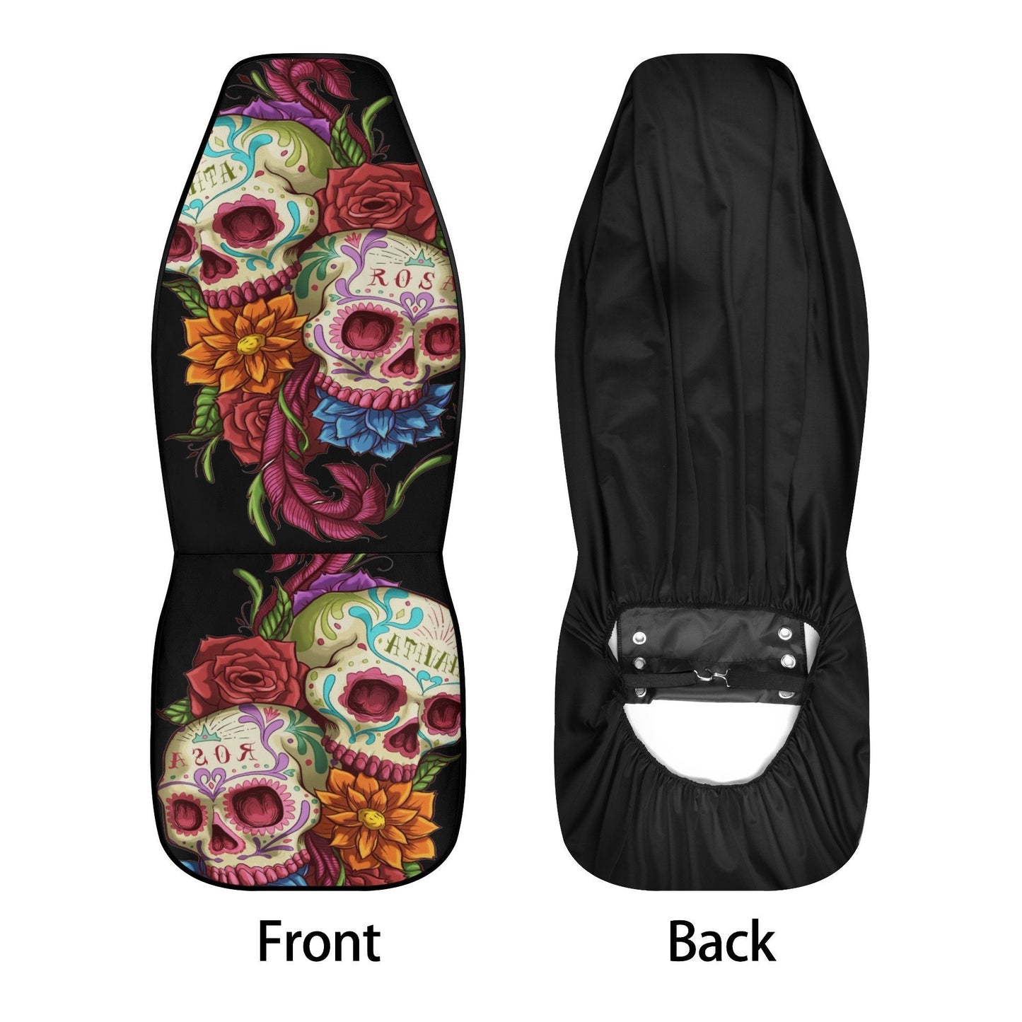 Sugar skull seat cover for car, Dia de los muertos skull Seat Covers mat for car, Candy skull car seat protector skull seat cover for car