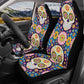 Candy skull seat cover for car, Day of the dead skull Seat Covers mat for car, sugar skull seat cover rug mat for car, skull car seat cover