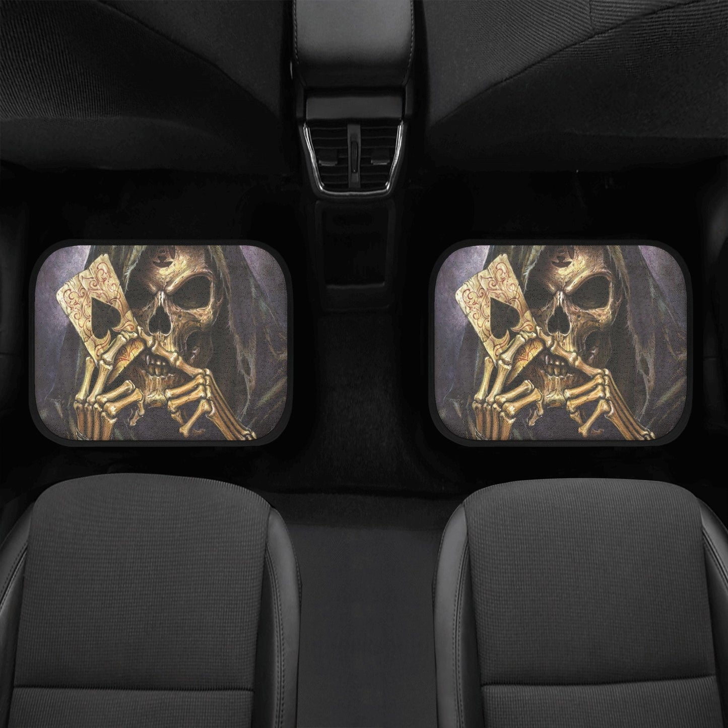 Grim reaper Skull Seat Cover for car, flower skull car mat, skull seat cover mat for car Horror evil car seat cover, skull mat cover for car