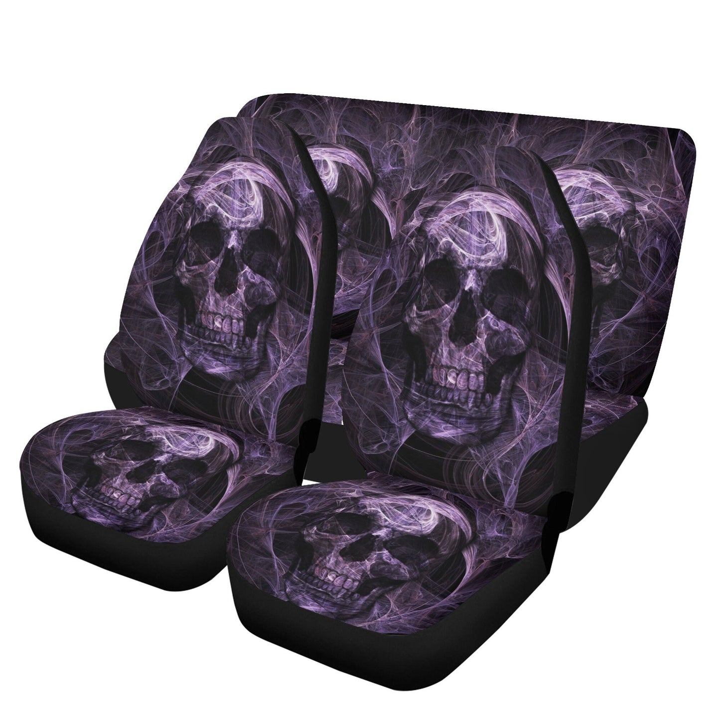 Flaming skull gothic car seat covers car mats, Halloween car mat seat covers, Skeleton grim reaper car mat car accessories seat covers
