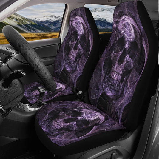 Flaming skull gothic car seat covers car mats, Halloween car mat seat covers, Skeleton grim reaper car mat car accessories seat covers