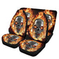 Flaming skull gothic car seat covers car mats, Halloween fire car mat seat covers, Skeleton grim reaper car mat car accessories seat covers
