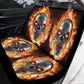 Flaming skull gothic car seat covers car mats, Halloween fire car mat seat covers, Skeleton grim reaper car mat car accessories seat covers