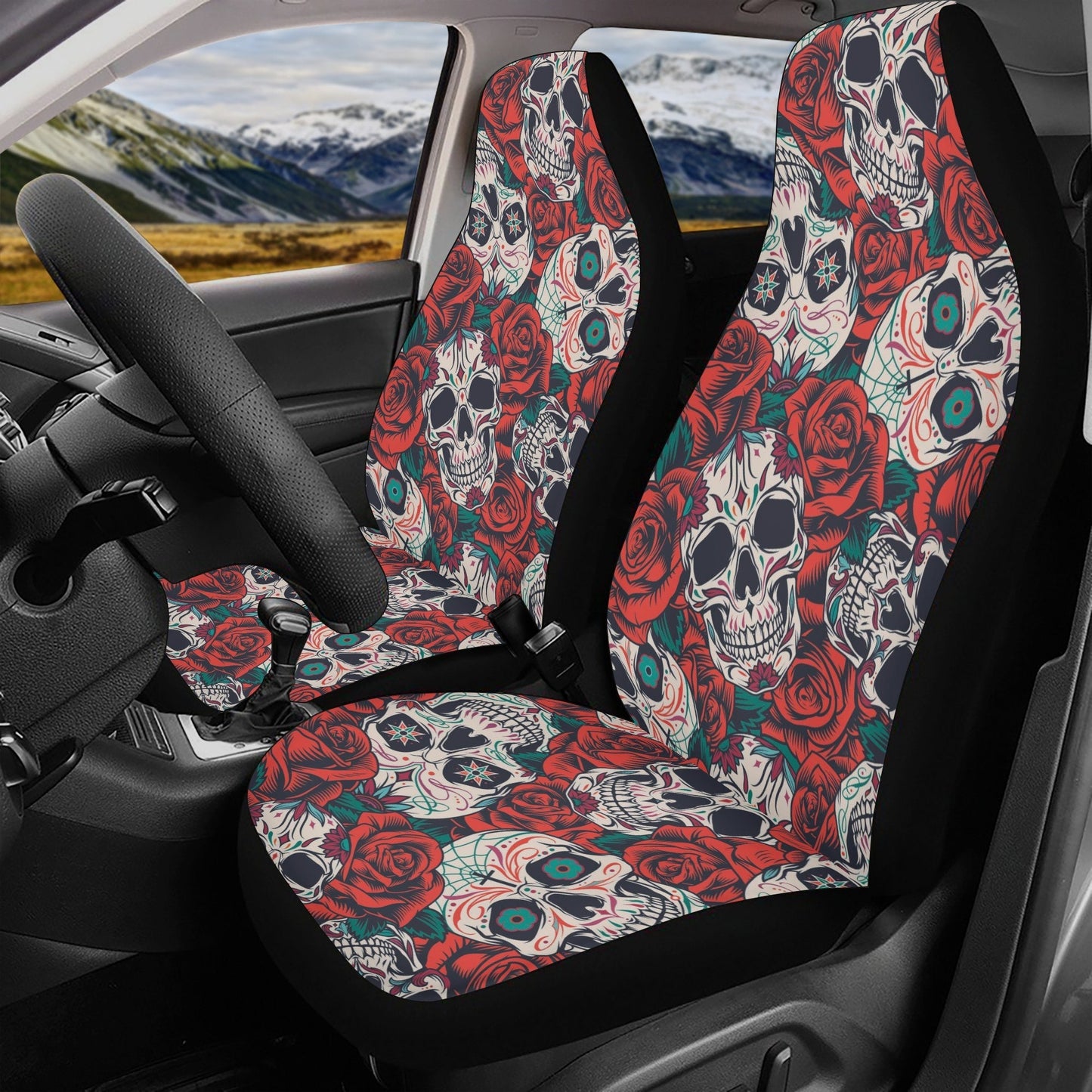 Mexico calaveras candy skull Car Seat Covers car mats, day of the dead car seat cover mats, dia de los muertos car accessories covers mats
