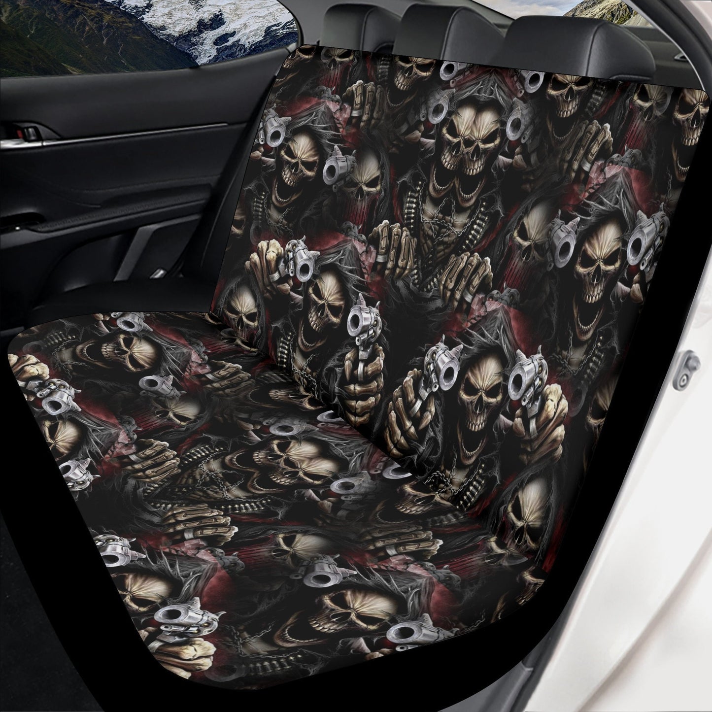 Gothic skull car seat cover car mat Grim reaper Halloween car mat seat covers Skeleton evil Horror skull car mat car accessories seat covers