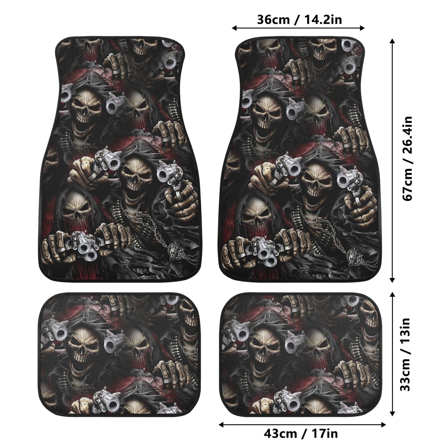 Gothic skull car seat cover car mat Grim reaper Halloween car mat seat covers Skeleton evil Horror skull car mat car accessories seat covers