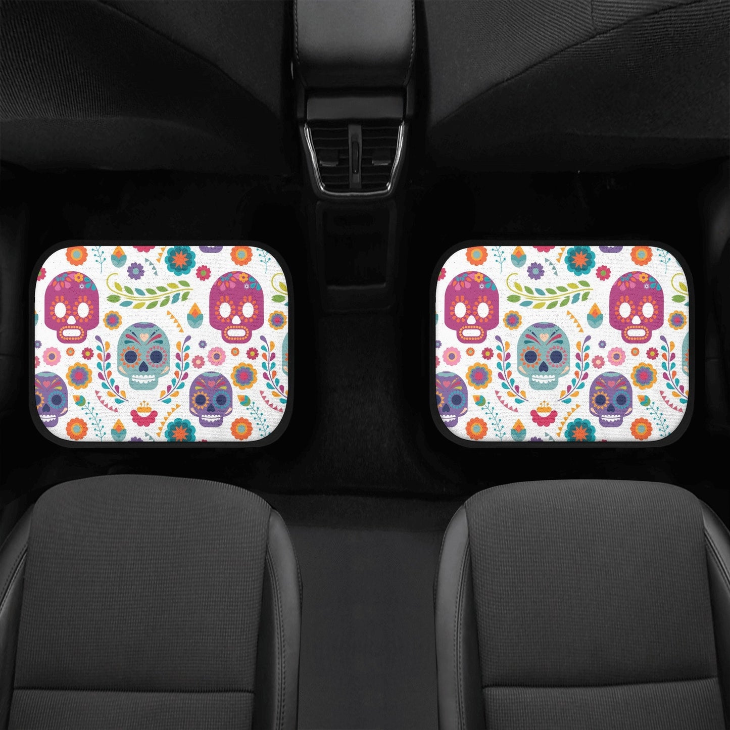 Sugar skull calaveras Mexican skull Car Seat Covers car mats, day of the dead car seat cover mats, dia de los muertos car accessories mats