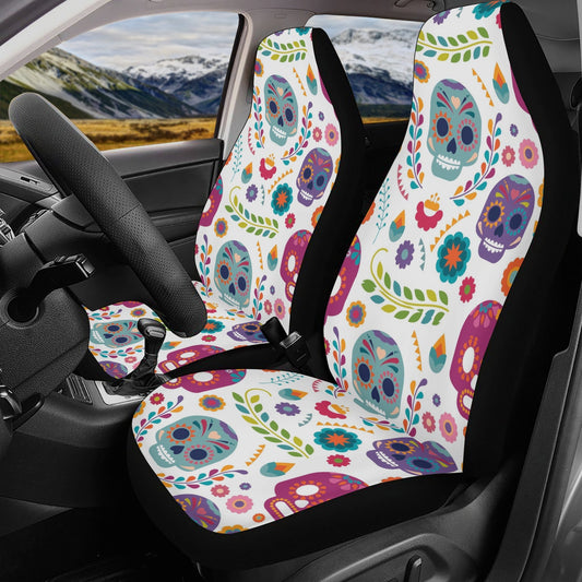 Sugar skull calaveras Mexican skull Car Seat Covers car mats, day of the dead car seat cover mats, dia de los muertos car accessories mats