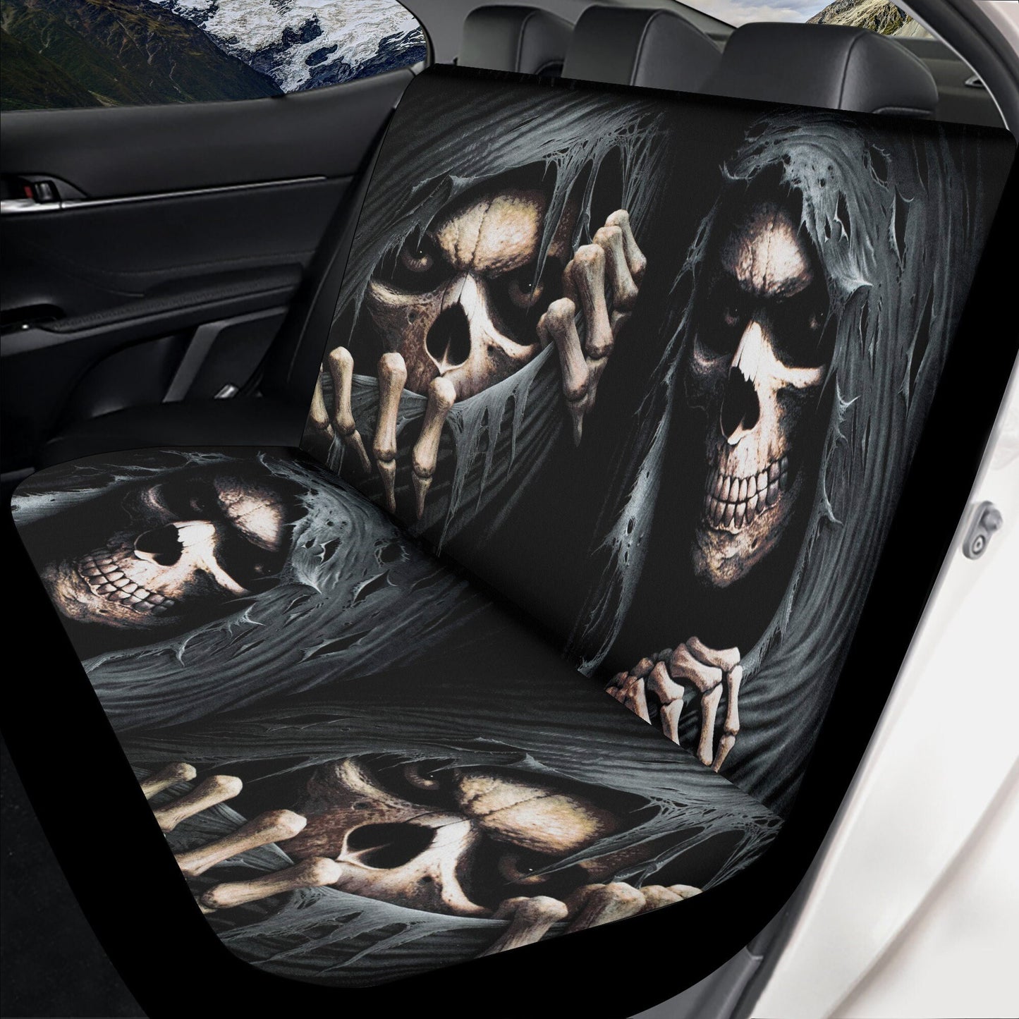Grim reaper skull Car Seat Cover car mat, Halloween death car seat cover mat ghost skull car seat protector covers mat skeleton car mats