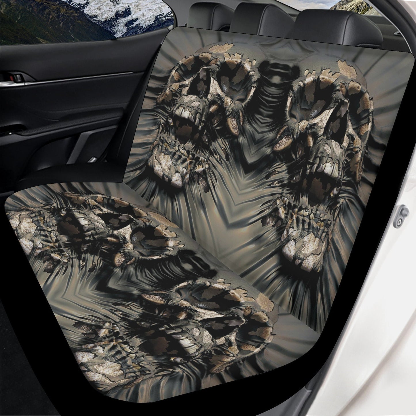 Horror skull seat cover for car, skull rug mat for car, Halloween skeleton car seat cover, Death ghost gothic skull car seat cover car mats