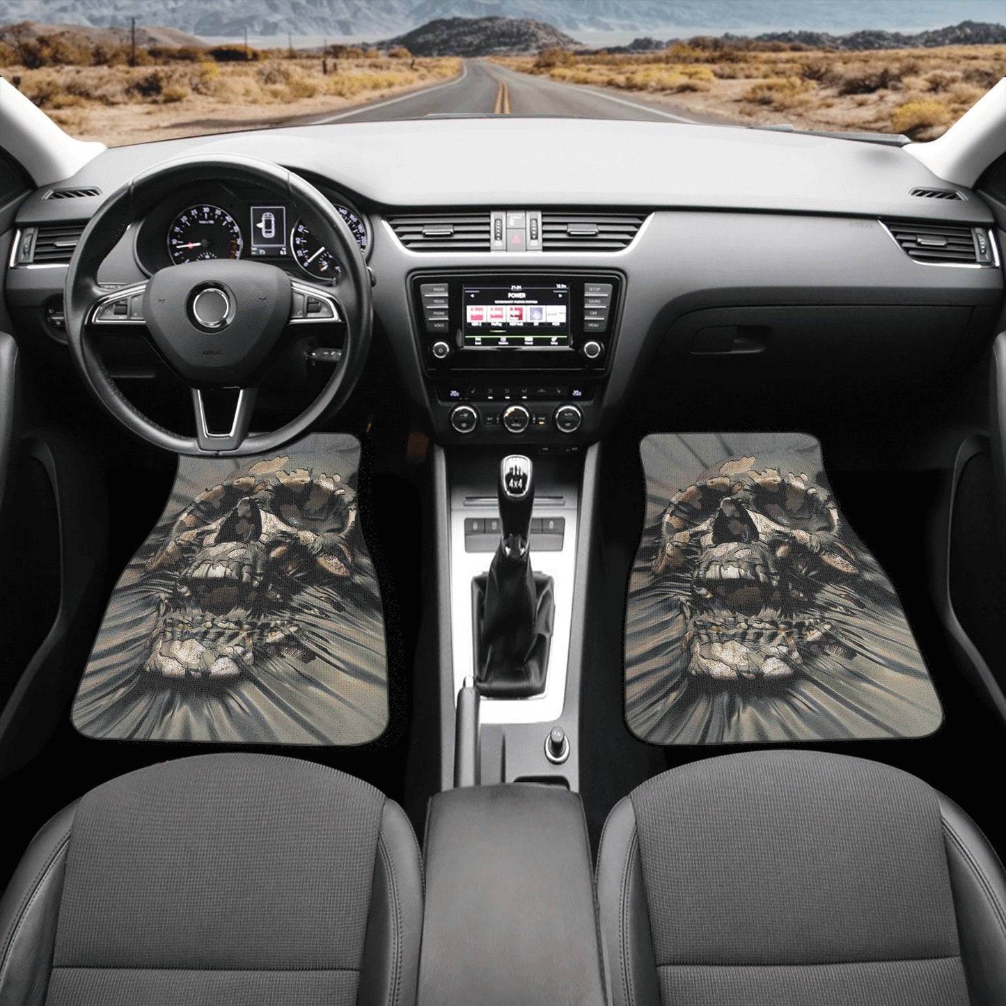 Horror skull seat cover for car, skull rug mat for car, Halloween skeleton car seat cover, Death ghost gothic skull car seat cover car mats