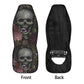 Floral skull seat cover for car, skull rug mat for car, Halloween skeleton car seat cover, Death floral gothic skull car seat cover car mats