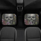 Floral skull seat cover for car, skull rug mat for car, Halloween skeleton car seat cover, Death floral gothic skull car seat cover car mats