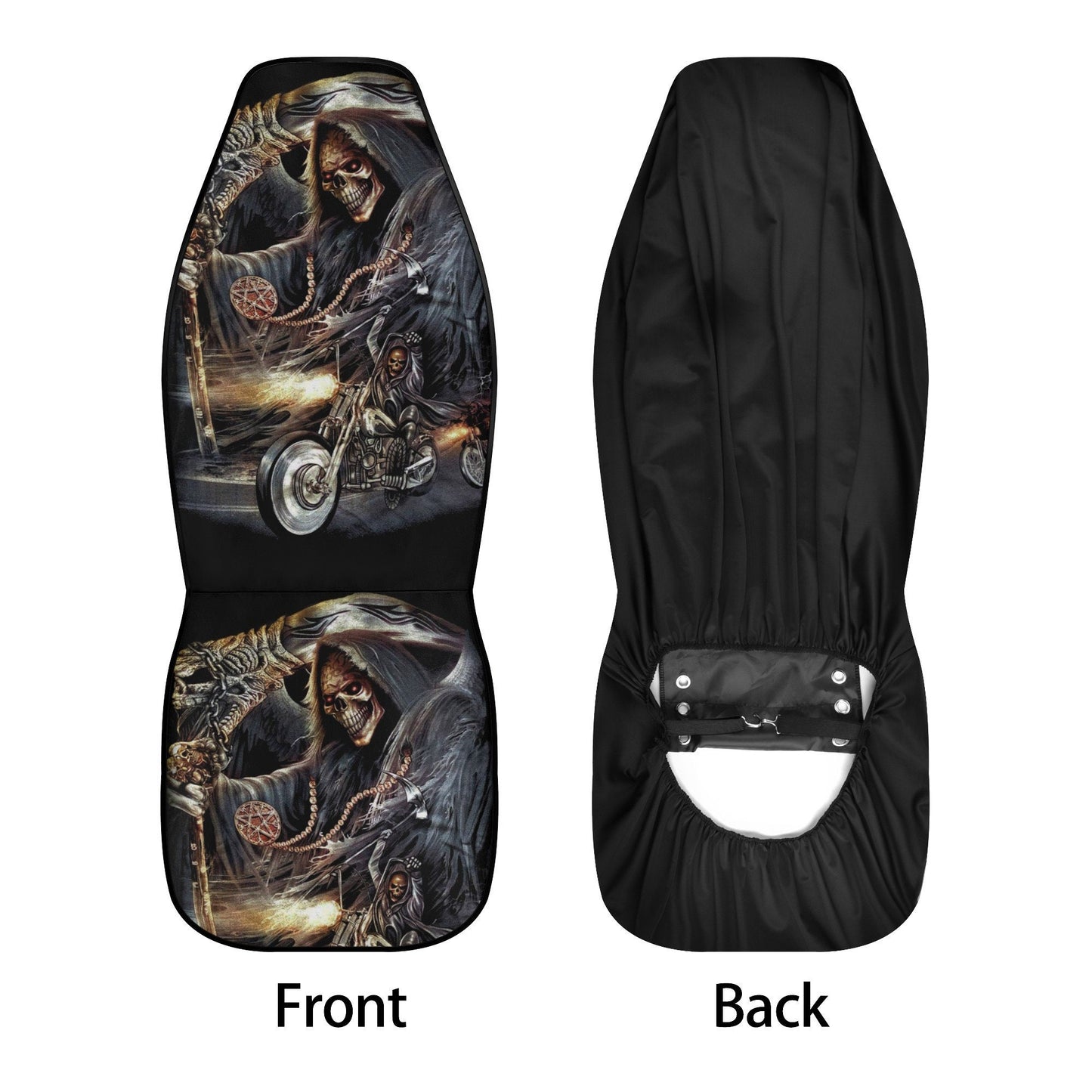 Grim reaper skull seat cover for car, skull rug mat for car, Halloween skeleton car seat cover, Death ghost skull car seat cover car mats