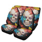 Beautiful skull car seat cover, skull rug mat for car Halloween skeleton car seat cover floral gothic skull car seat cover car mat protector