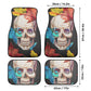 Beautiful skull car seat cover, skull rug mat for car Halloween skeleton car seat cover floral gothic skull car seat cover car mat protector